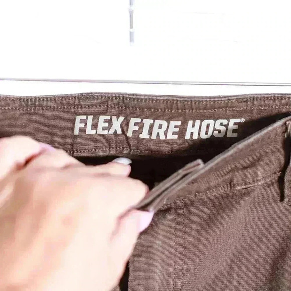 Duluth Trading Sz 48 x 30 Flex Fire Hose Relaxed Fit Cargo Work Pant oil stains - Picture 1 of 16
